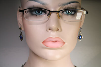 #ad Minimalistic New NORTHERN LIGHT NL 607 Semi Matte Black Half Rim Glasses Frames $29.00