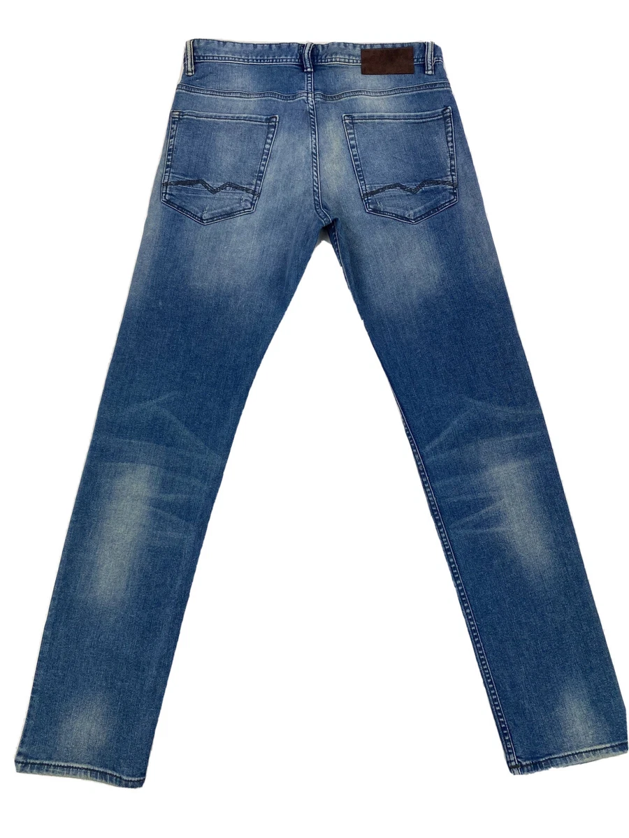 Hugo Boss Orange 90 Tapered Distressed Jeans In Mid Blue eBay