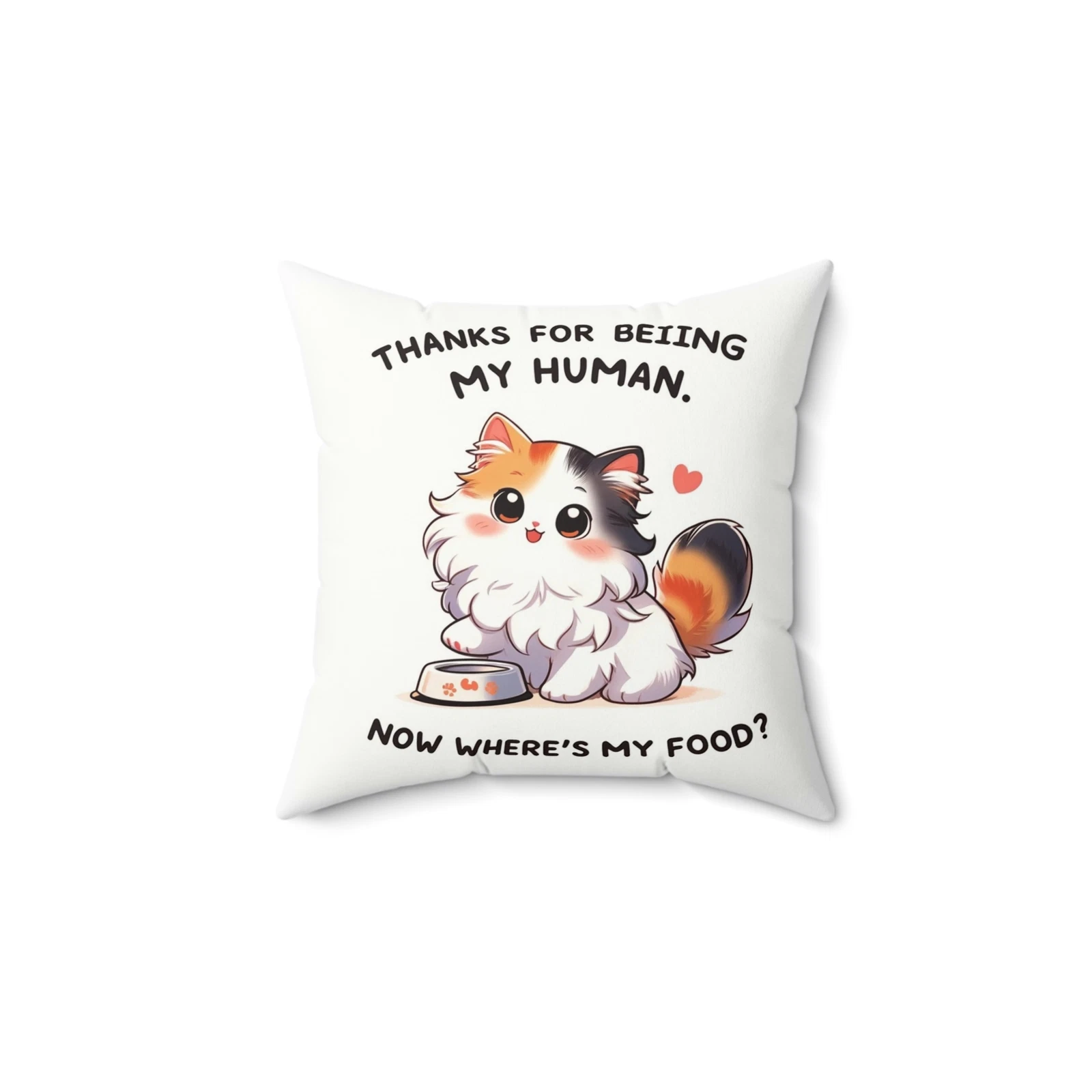 Cat Pillow, Kitty Cushion, Home Decor, Throw Pillow, Square