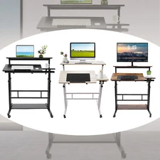 Office Mobile Standing Desk Home Adjustable Stand Up Laptop Desk Workstation