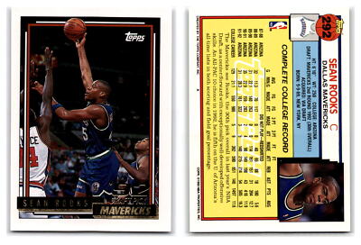 1992-93 Topps Gold #292 Sean Rooks DPK - Dallas Mavericks