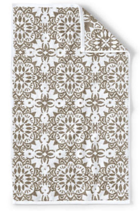 LANDS' END 100% Supima Cotton Jacquard Bath RUG Tub MAT Size 34x19 New SHIP FREE