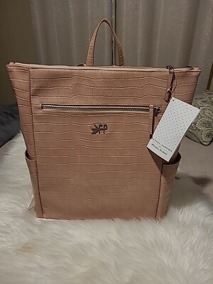 Freshly Picked Rose Pink Minimal Faux Leather Diaper Backpack NWT