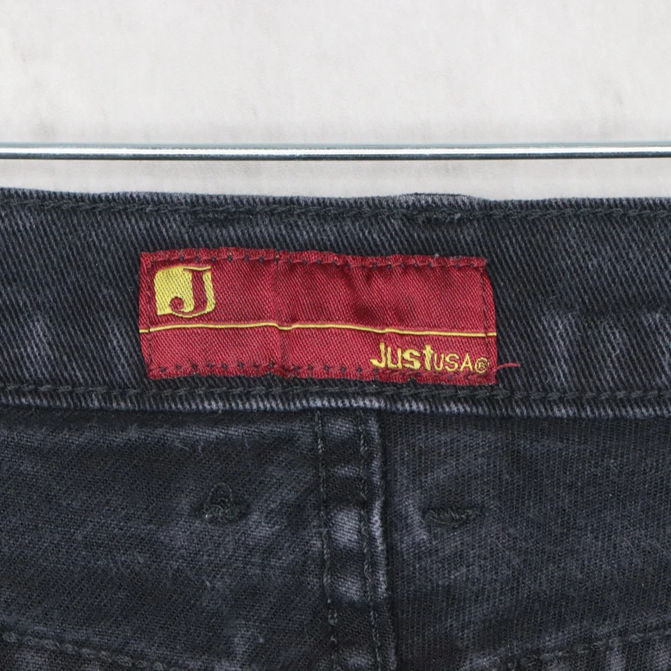Pantalones de mezclilla Just USA para mujer talla 9 negros corte bota tiro bajo 29" entrepierna vintage informales Foto 3 de 4