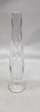Clear Glass Bud Vase Ribbed Fluted 7 Inches Tall Vase