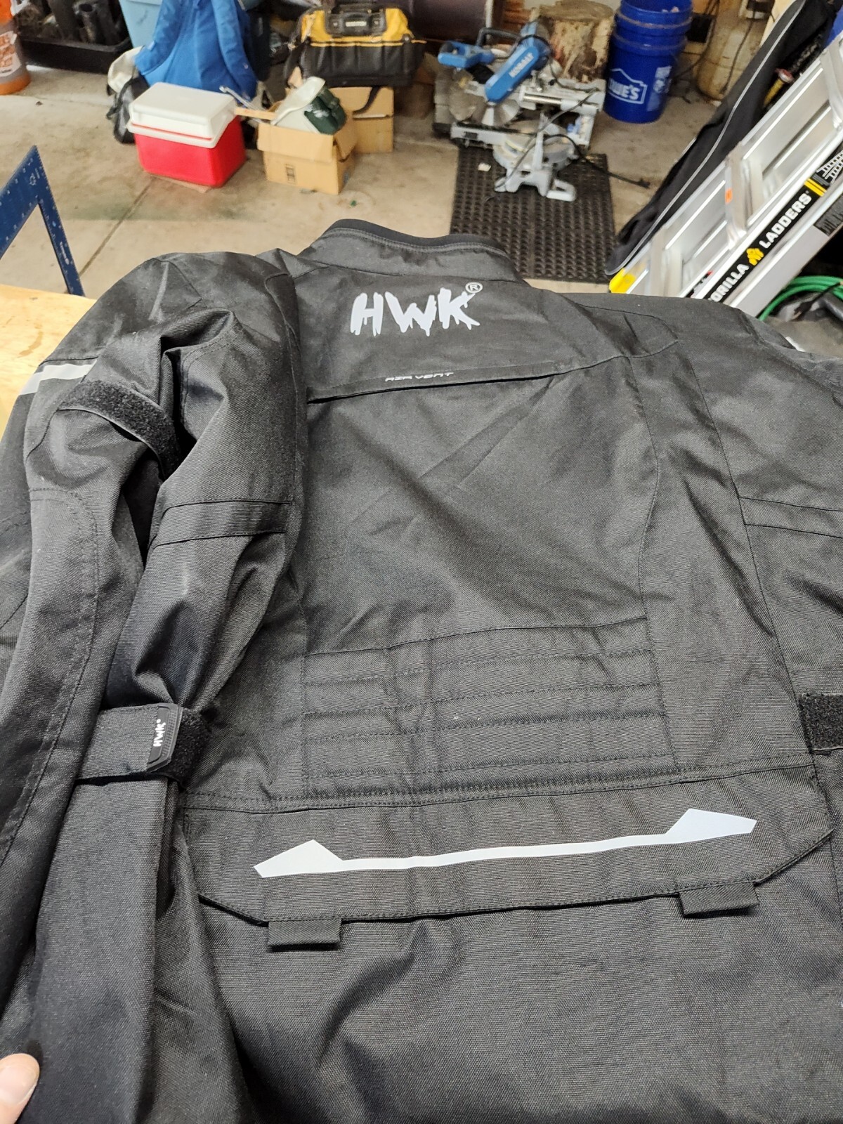 HWK Motorcycle Jacket for Men Adventure/Touring, Cordura Textile (Black