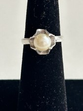 VINTAGE RING STERLING 925 SIZE 5 PEARL RING 2 GRAMS