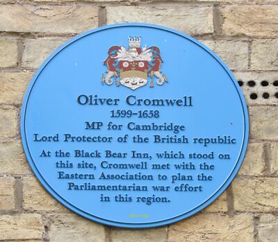 Photo 6x4 Cambridge - Oliver Cromwell Blue plaque on Market Passage comme c2021