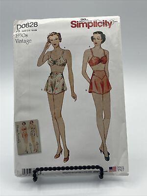  Simplicity 1930's Fashion Women's Vintage Bra and Panties  Sewing Patterns, Sizes 12-20 : Arts, Crafts & Sewing