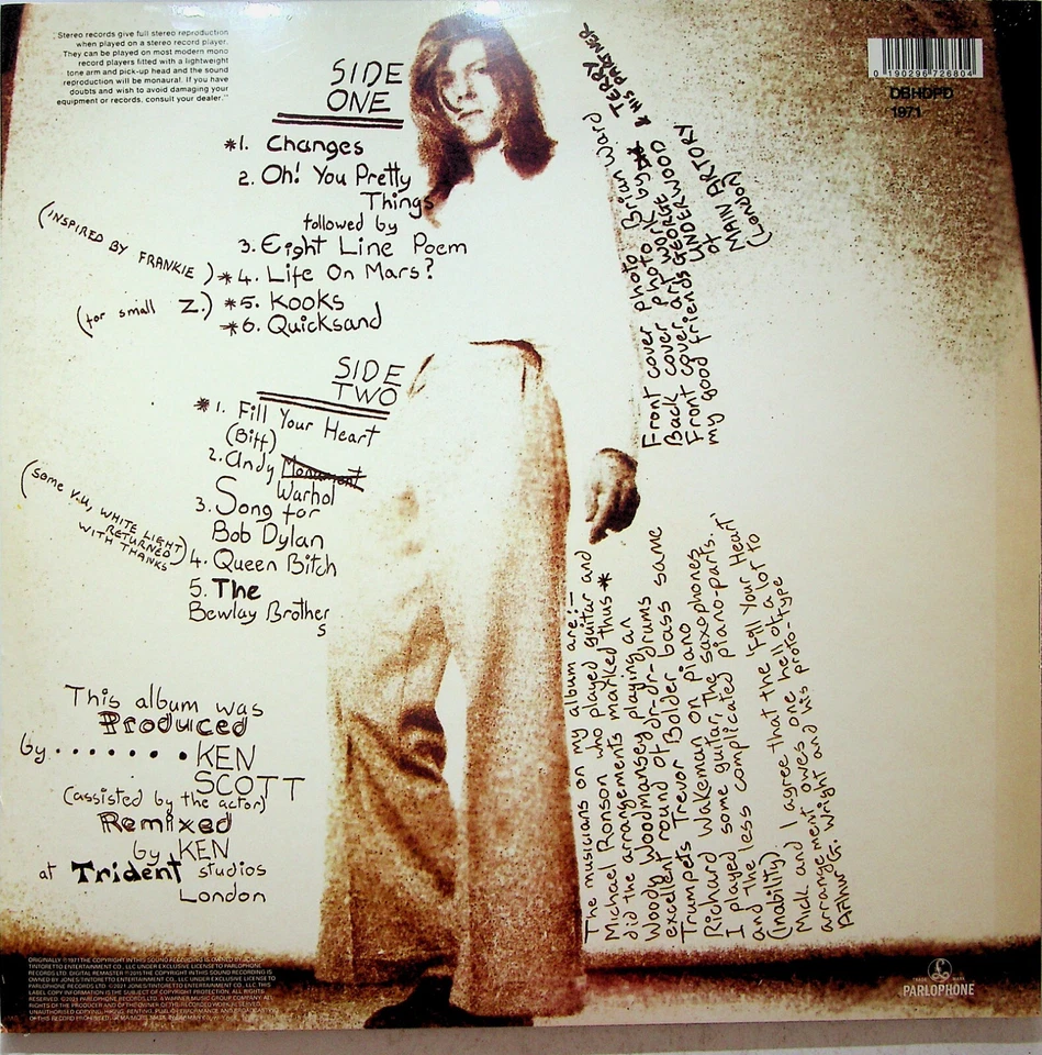 DAVID BOWIE- Hunky Dory PICTURE DISC Vinyl LP NEW** 2021 Life on Mars/1971 Album - Image 3 of 3