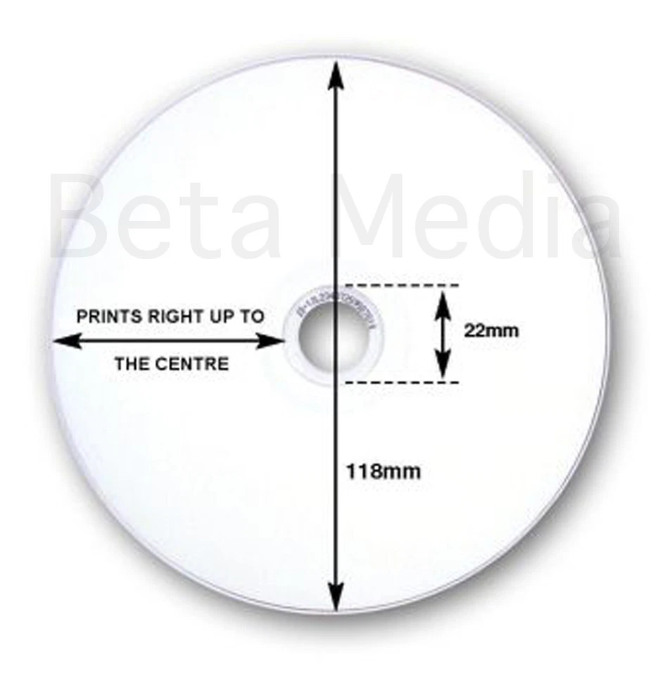 1200 x JVC Professional Grade CD -R 52X - Full Hub White Inkjet Printable CDR - Image 2 of 4