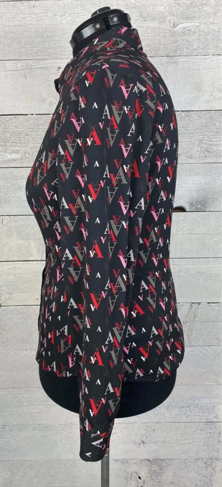 Винтажная женская футболка 80-х A|Line 18 Plus с надписью полупрозрачная с длинным рукавом карьерная - Изображение 4 из 4