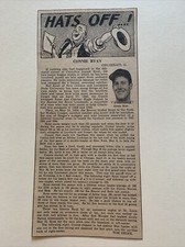 Connie Ryan Cincinnati Reds “Hats Off…!” 1951 Baseball 4X9 Panel RARE!