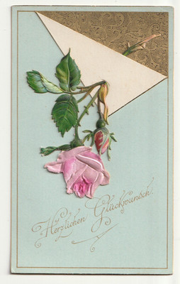 Billet um 1900,  Glückwünsche zum Namenstag , Rückseiten beschrieben ca. 1900