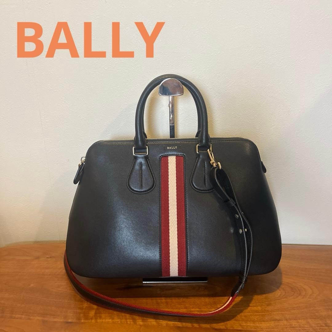 Bally 2Way Top Handle Shoulder Handbag Leather Women Black Used From Japan