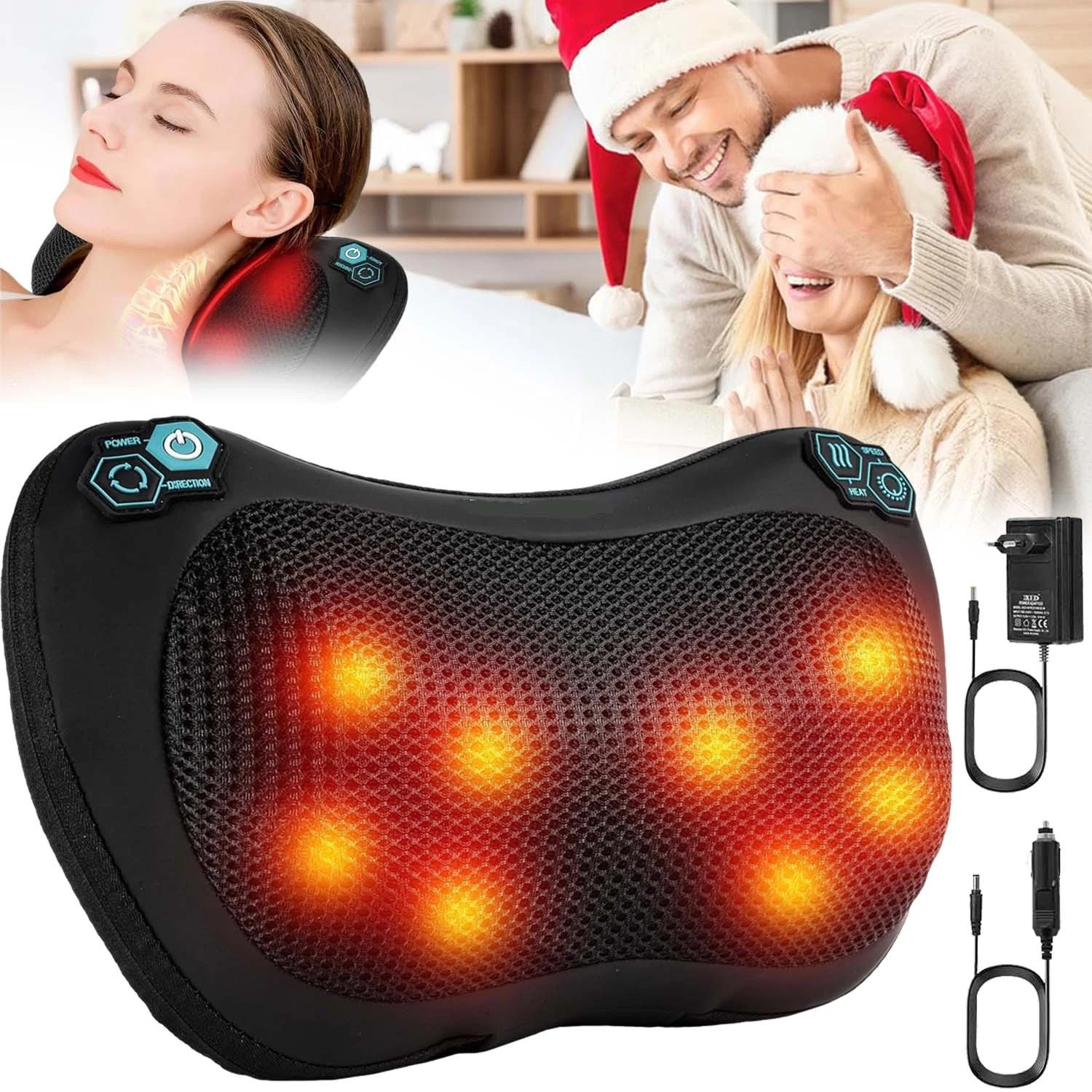 Shiatsu Massagekissen Rücken Massagegerät Nackenmassagegerät Rückenmassagegerät