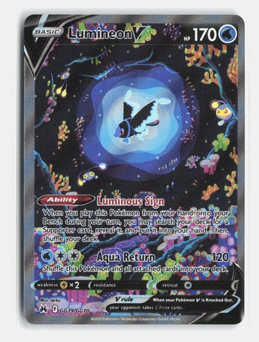 Lumineon V GG39/GG70 Holo V Rare Crown Zenith Galarian Gallery Near Mint