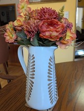 2 Bundles Fall Artificial Flowers Burnt Orange Peony Silk Chrysanthemums