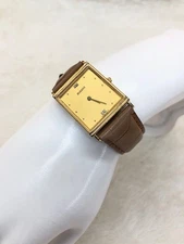 RADO Quartz Men’s Square Face Watch Diamond Leather #204.5346.2 Works Vintage