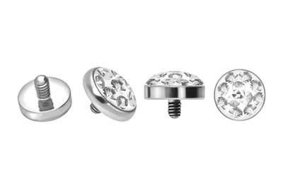 PIERCINGLINE  Universal Piercing Titan Dermal Anchor Aufsatz DISC + EPOXY