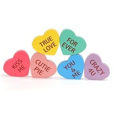 Valentines Day Decorations, 6 PCS Double-sided Wooden Valentine's Conversation