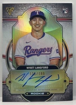 2024 Topps Triple Threads Wyatt Langford Rookie Auto #135/199 RC Texas Rangers