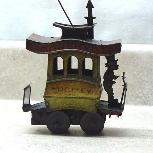 Vintage Tin Toonerville Trolley Wind Up Toy, Driver, 1922 Fontaine Fox - Picture 3 of 13