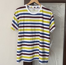 NWOT American Apparel Multi Striped Ringer Tee 50 50 Medium Made In USA