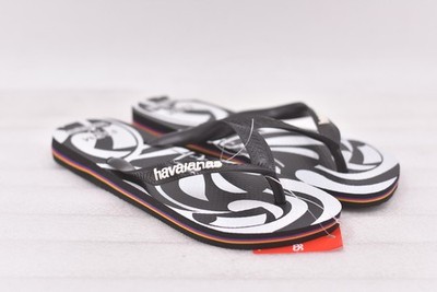 Womens Farm x Havaianas Black Flip-Flops Size 7/8 (EU 39/40)