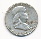 1958 P FRANKLIN SILVER HALF DOLLAR