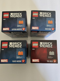 LEGO AVENEGRS BRICKHEADZ Lot 41598, 41590, 41591, 41592 Iron Man, Hulk, Cap