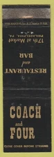 Matchbook Cover - Coach and Four Philadelphia PA WEAR