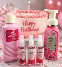 5x Bath Body Works Lot MILK BAR BIRTHDAY CAKE Body Wash Lot Hand Soap Sanitizer