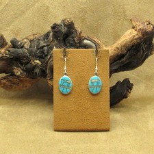 Captivating Inlaid Turquoise and Lab-Created Opal Sterling Silver Dangle Earring