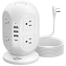 Surge Protector Power Strip Tower with 8 Outlets 4 USB Ports 1 USB-C , 10 FT ...