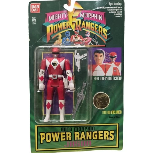 Vintage Mighty Morphin Power Rangers 1994 Jason Red Ranger Auto Morphin Bandai