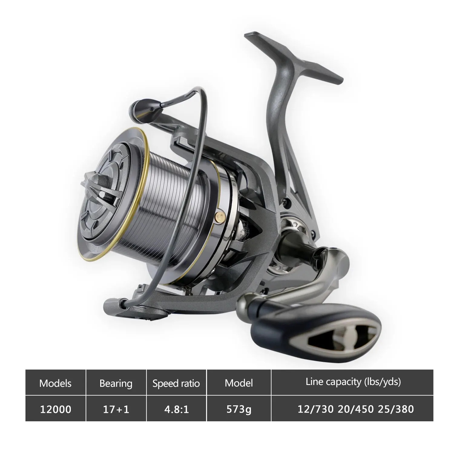Spinning Fishing Reel 8000-12000 25KG Powerful Reel Saltwater Fresh Water Drag