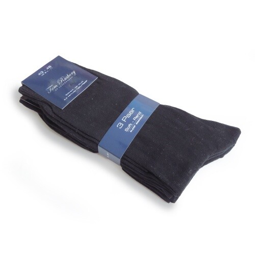 Gawilo Socken 100% Baumwolle Rippe Schwarz 35-38