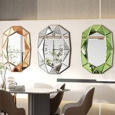 Large Decorative Wall Mirrors Mirrored Wall Clock Living Room Bedroom Entryway