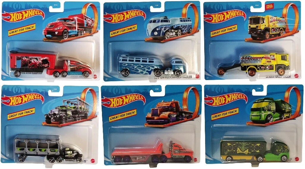 Mattel BFM60 Hot Wheels Set of 6 Great for Track Hauler VW Car Truck Complete S