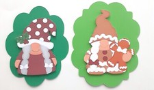 Holiday Gnome Gingerbread Dimensional Card Front Scrapbook Embellishment 950