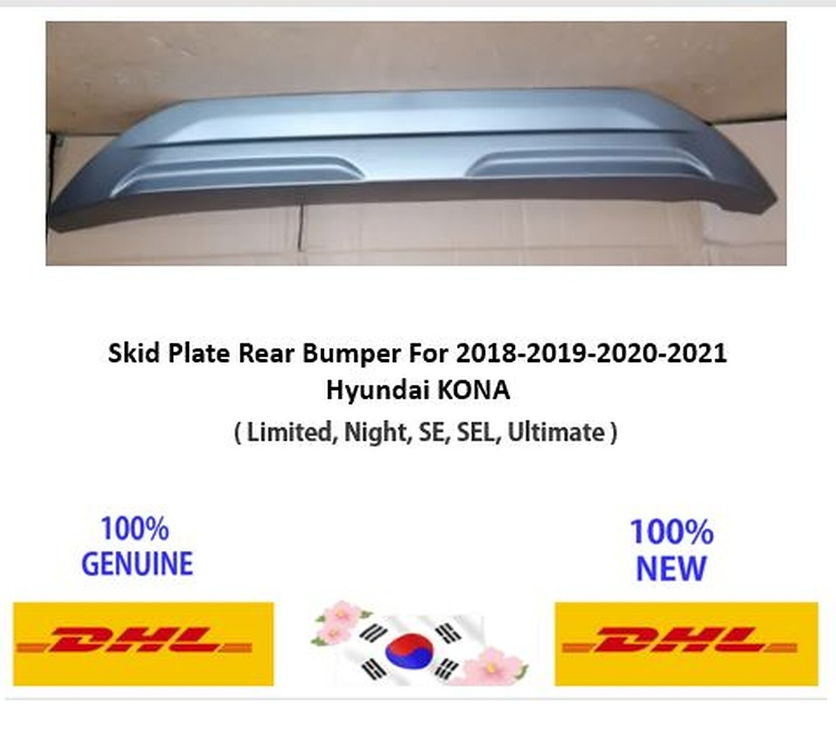 🚀Free DHL 86671J9000 Skid Plate Rear Bumper For Hyundai KONA 2018