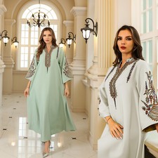 Moroccan Abaya Women Muslim Long Robes Evening Cocktail Party Kaftan Ramadan New
