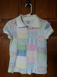 patchwork cotton mesh polo