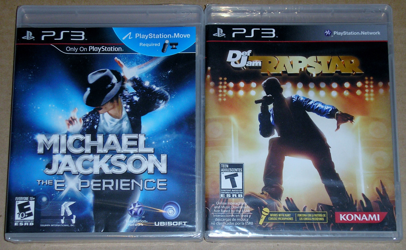 PS3 Game Lot - Michael Jackson for PS Move (New) Def Jam Rap Star (New)