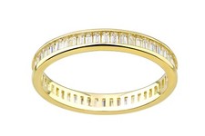9ct Yellow Gold Baguette Channel Set Full Eternity Ring Cz Stones by Citerna