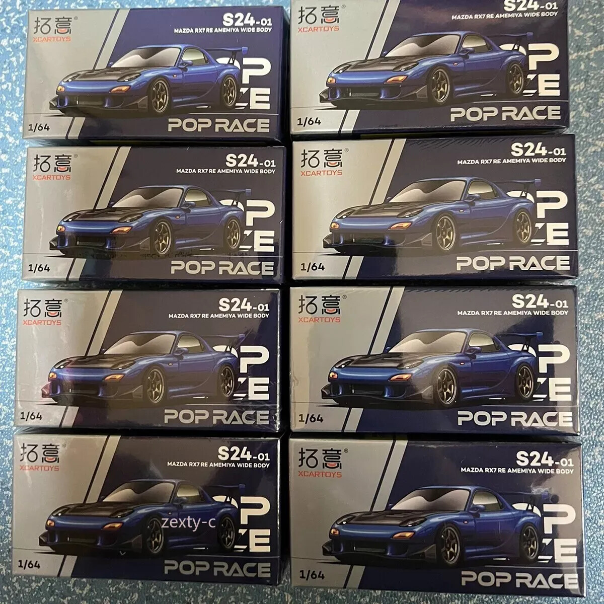 XcarToys 1:64 Blue JDM RX-7 FD RE Amemiya Sports Model Diecast