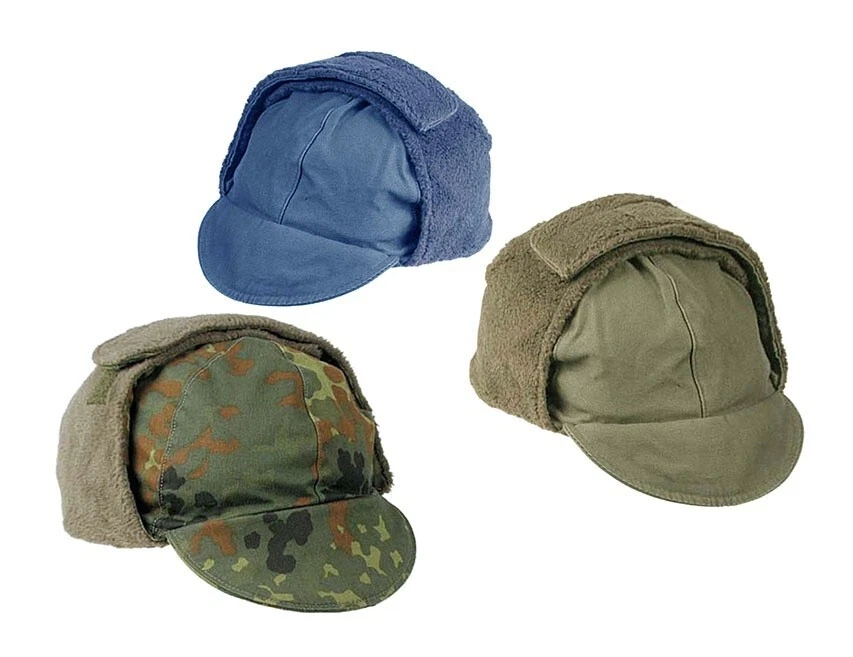 Original Bundeswehr BW Mütze, Wintermütze gefüttert flecktarn oliv blau