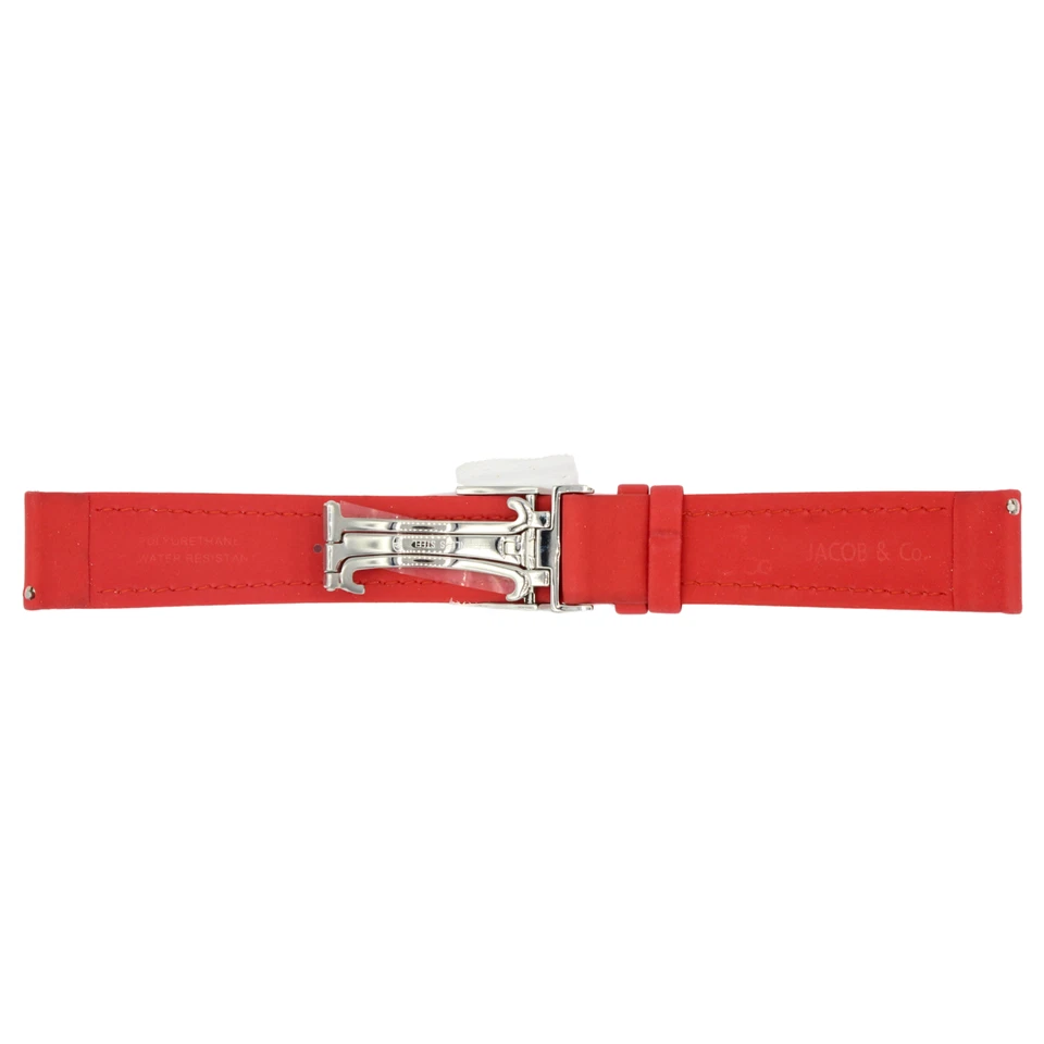 NUEVA CORREA DE RELOJ JACOB & CO AUTÉNTICA ROJA POLI 20 X 16 MM CON HEBILLA PARA RELOJ DE 40 MM Foto 2 de 2