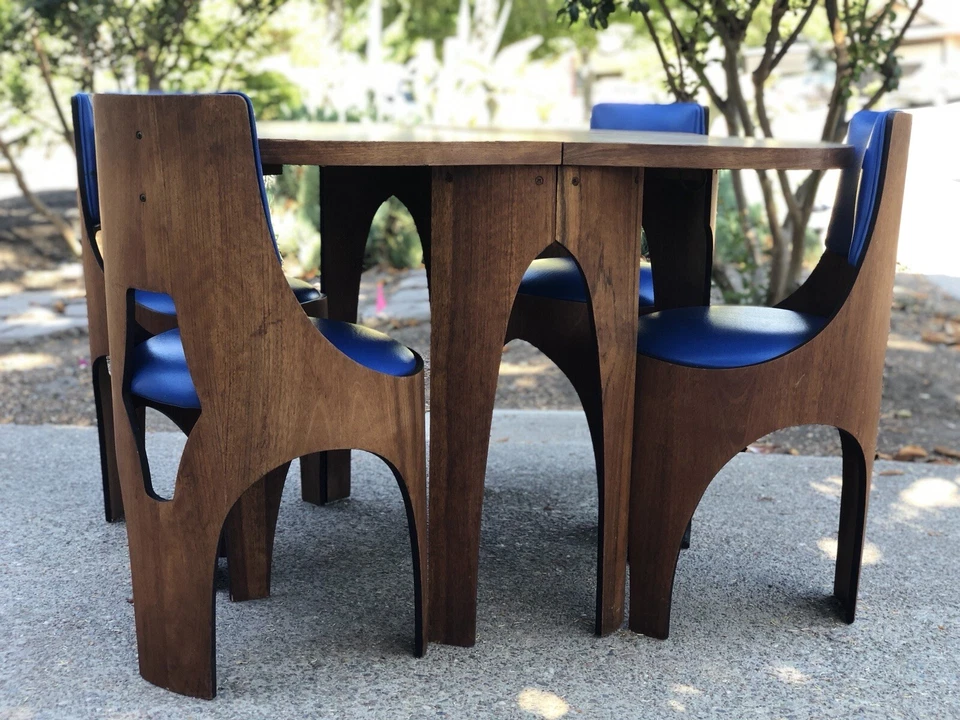 Juego de comedor Mid Century Cylindra de Henry P. Glass para Richbilt Mfg. Co. Foto 3 de 4